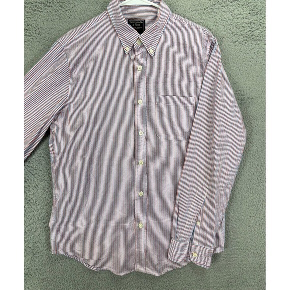 Abercrombie Fitch Shirt Adult Medium Multi Striped‎ Seersucker Button Down Mens - Picture 1 of 7
